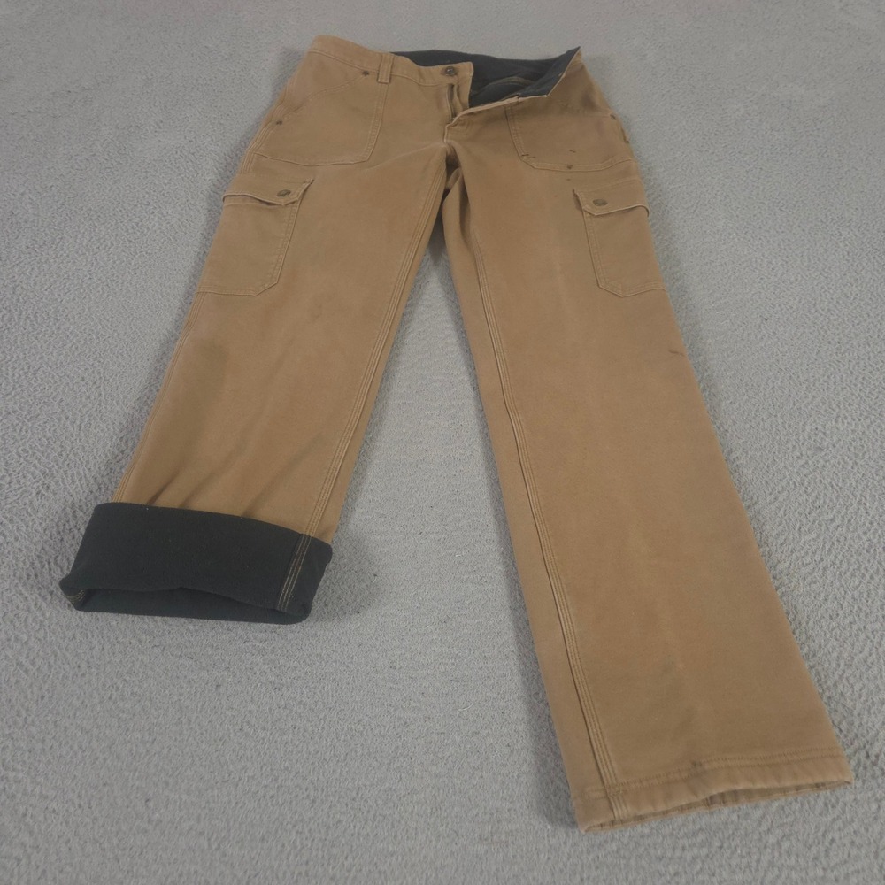Duluth Trading Pants Womens 10 Brown Dry on the Fly Straight Fleece Lined Cargo